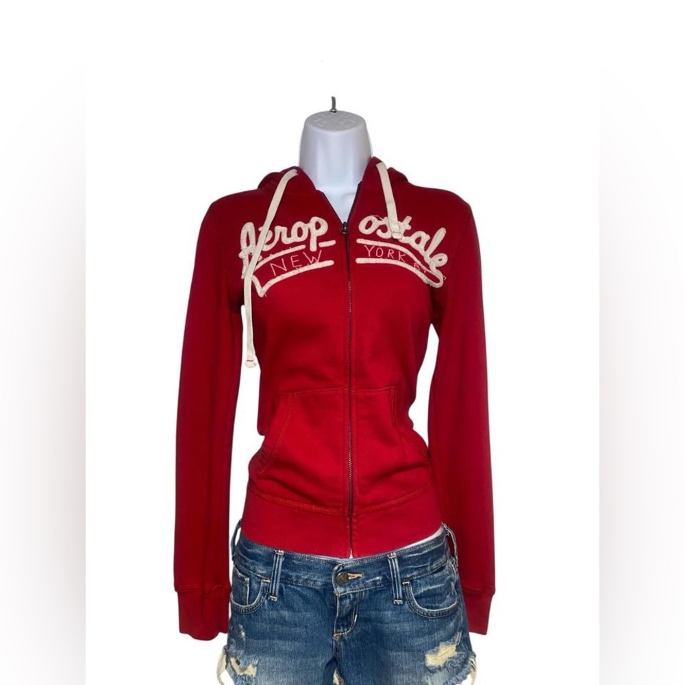 Aeropostale 2011 redzip-up hoodie with embroidered logo